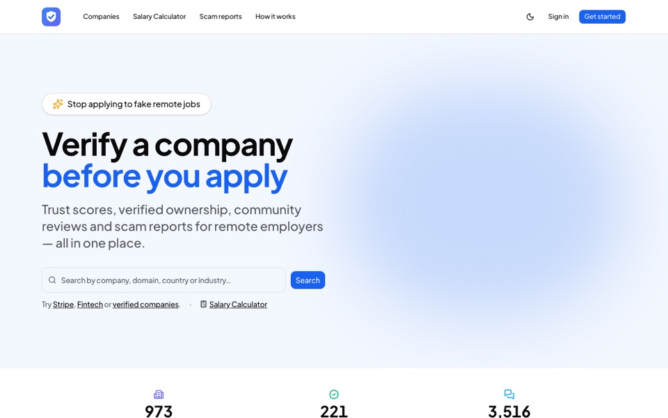 VerifyRemote — verify a company before you apply